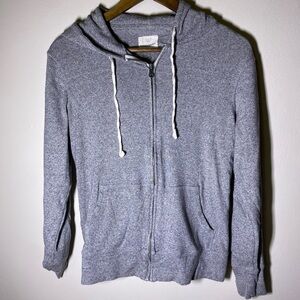 Banana Republic Heather Gray Zip-Up Sweater
